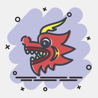 icono dragón chino. elementos de celebración del año nuevo chino. iconos en estilo cómico. bueno para impresiones, carteles, logotipos, decoración de fiestas, tarjetas de felicitación, etc. vector