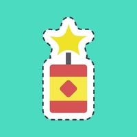 petardos de corte de línea de pegatina. elementos de celebración del año nuevo chino. bueno para impresiones, carteles, logotipos, decoración de fiestas, tarjetas de felicitación, etc. vector