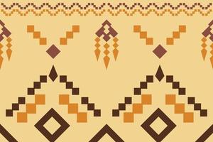 Ethnic fabric pattern geometric style. Sarong Aztec Ethnic oriental pattern traditional white brown cream background. Abstract,vector,illustration. use for texture,clothing,wrapping,decoration,carpet. vector