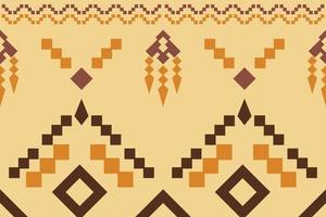 Ethnic fabric pattern geometric style. Sarong Aztec Ethnic oriental pattern traditional white brown cream background. Abstract,vector,illustration. use for texture,clothing,wrapping,decoration,carpet. vector