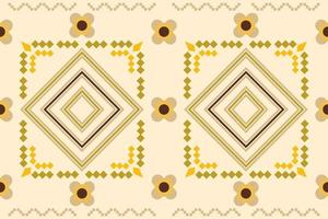 Ethnic fabric pattern geometric style. Sarong Aztec Ethnic oriental pattern traditional white brown cream background. Abstract,vector,illustration. use for texture,clothing,wrapping,decoration,carpet. vector