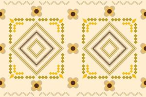 Ethnic fabric pattern geometric style. Sarong Aztec Ethnic oriental pattern traditional white brown cream background. Abstract,vector,illustration. use for texture,clothing,wrapping,decoration,carpet. vector