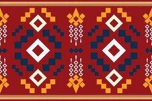 Ethnic fabric pattern geometric style. Sarong Aztec Ethnic oriental pattern traditional Crimson red background. Abstract,vector,illustration. use for texture,clothing,wrapping,decoration,carpet. vector