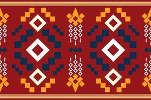 Ethnic fabric pattern geometric style. Sarong Aztec Ethnic oriental pattern traditional Crimson red background. Abstract,vector,illustration. use for texture,clothing,wrapping,decoration,carpet. vector