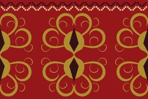 Ethnic fabric pattern geometric style. Sarong Aztec Ethnic oriental pattern traditional Crimson red background. Abstract,vector,illustration. use for texture,clothing,wrapping,decoration,carpet. vector