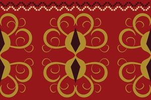 Ethnic fabric pattern geometric style. Sarong Aztec Ethnic oriental pattern traditional Crimson red background. Abstract,vector,illustration. use for texture,clothing,wrapping,decoration,carpet. vector