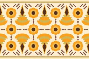 Ethnic fabric pattern geometric style. Sarong Aztec Ethnic oriental pattern traditional white brown cream background. Abstract,vector,illustration. use for texture,clothing,wrapping,decoration,carpet. vector