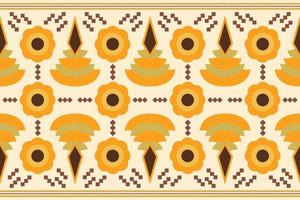 Ethnic fabric pattern geometric style. Sarong Aztec Ethnic oriental pattern traditional white brown cream background. Abstract,vector,illustration. use for texture,clothing,wrapping,decoration,carpet. vector