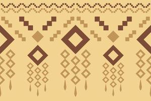 Ethnic fabric pattern geometric style. Sarong Aztec Ethnic oriental pattern traditional white brown cream background. Abstract,vector,illustration. use for texture,clothing,wrapping,decoration,carpet. vector