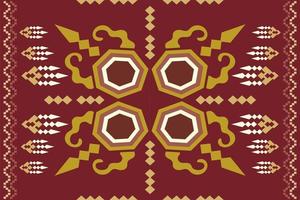 Ethnic fabric pattern geometric style. Sarong Aztec Ethnic oriental pattern traditional Crimson red background. Abstract,vector,illustration. use for texture,clothing,wrapping,decoration,carpet. vector
