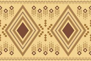 Ethnic fabric pattern geometric style. Sarong Aztec Ethnic oriental pattern traditional white brown cream background. Abstract,vector,illustration. use for texture,clothing,wrapping,decoration,carpet. vector