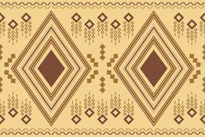 Ethnic fabric pattern geometric style. Sarong Aztec Ethnic oriental pattern traditional white brown cream background. Abstract,vector,illustration. use for texture,clothing,wrapping,decoration,carpet. vector