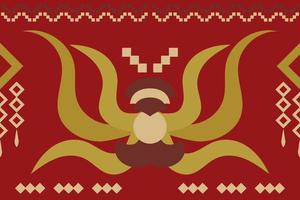 Ethnic fabric pattern geometric style. Sarong Aztec Ethnic oriental pattern traditional Crimson red background. Abstract,vector,illustration. use for texture,clothing,wrapping,decoration,carpet. vector