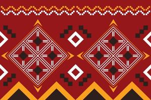 Ethnic fabric pattern geometric style. Sarong Aztec Ethnic oriental pattern traditional Crimson red background. Abstract,vector,illustration. use for texture,clothing,wrapping,decoration,carpet. vector