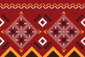 Ethnic fabric pattern geometric style. Sarong Aztec Ethnic oriental pattern traditional Crimson red background. Abstract,vector,illustration. use for texture,clothing,wrapping,decoration,carpet. vector