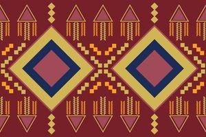 Ethnic fabric pattern geometric style. Sarong Aztec Ethnic oriental pattern traditional Crimson red background. Abstract,vector,illustration. use for texture,clothing,wrapping,decoration,carpet. vector