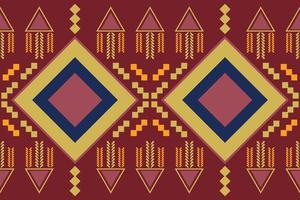 Ethnic fabric pattern geometric style. Sarong Aztec Ethnic oriental pattern traditional Crimson red background. Abstract,vector,illustration. use for texture,clothing,wrapping,decoration,carpet. vector