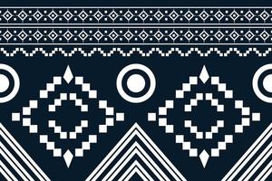 Ethnic fabric pattern geometric style. Sarong Aztec Ethnic oriental pattern traditional Dark navy blue background. Abstract,vector,illustration. Use for texture,clothing,wrapping,decoration,carpet. vector
