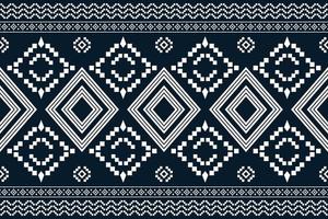 patrón de tejido étnico estilo geométrico. sarong azteca étnico oriental patrón tradicional fondo azul marino oscuro. resumen, vector, ilustración. uso para textura, ropa, envoltura, decoración, alfombra. vector