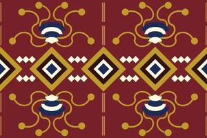 Ethnic fabric pattern geometric style. Sarong Aztec Ethnic oriental pattern traditional Crimson red background. Abstract,vector,illustration. use for texture,clothing,wrapping,decoration,carpet. vector