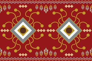 Ethnic fabric pattern geometric style. Sarong Aztec Ethnic oriental pattern traditional Crimson red background. Abstract,vector,illustration. use for texture,clothing,wrapping,decoration,carpet. vector