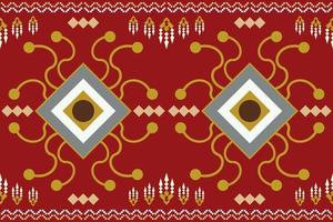 Ethnic fabric pattern geometric style. Sarong Aztec Ethnic oriental pattern traditional Crimson red background. Abstract,vector,illustration. use for texture,clothing,wrapping,decoration,carpet. vector