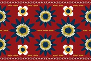Ethnic fabric pattern geometric style. Sarong Aztec Ethnic oriental pattern traditional Crimson red background. Abstract,vector,illustration. use for texture,clothing,wrapping,decoration,carpet. vector