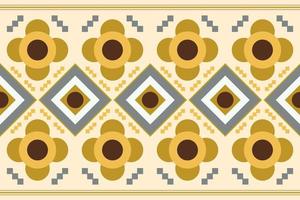 Ethnic fabric pattern geometric style. Sarong Aztec Ethnic oriental pattern traditional white brown cream background. Abstract,vector,illustration. use for texture,clothing,wrapping,decoration,carpet. vector