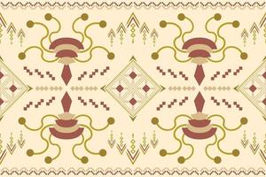 Ethnic fabric pattern geometric style. Sarong Aztec Ethnic oriental pattern traditional white brown cream background. Abstract,vector,illustration. use for texture,clothing,wrapping,decoration,carpet. vector
