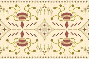 Ethnic fabric pattern geometric style. Sarong Aztec Ethnic oriental pattern traditional white brown cream background. Abstract,vector,illustration. use for texture,clothing,wrapping,decoration,carpet. vector