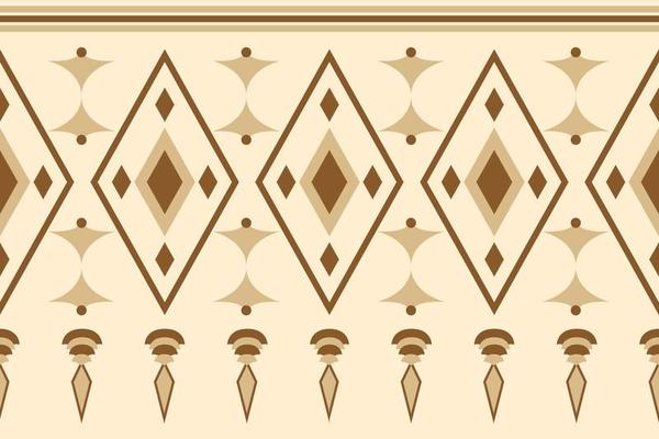 Ethnic fabric pattern geometric style. Sarong Aztec Ethnic oriental pattern traditional white brown cream background. Abstract,vector,illustration. use for texture,clothing,wrapping,decoration,carpet.