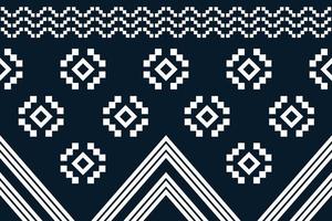 Ethnic fabric pattern geometric style. Sarong Aztec Ethnic oriental pattern traditional Dark navy blue background. Abstract,vector,illustration. Use for texture,clothing,wrapping,decoration,carpet. vector
