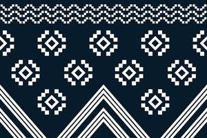 Ethnic fabric pattern geometric style. Sarong Aztec Ethnic oriental pattern traditional Dark navy blue background. Abstract,vector,illustration. Use for texture,clothing,wrapping,decoration,carpet. vector