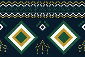 Ethnic fabric pattern geometric style. Sarong Aztec Ethnic oriental pattern traditional Dark navy blue background. Abstract,vector,illustration. Use for texture,clothing,wrapping,decoration,carpet. vector