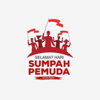 vector illustration. selamat hari Sumpah pemuda. Translation Happy Indonesian Youth Pledge