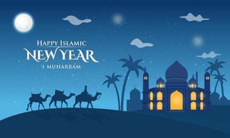 Happy islamic new year vector illustration. New hijri year background