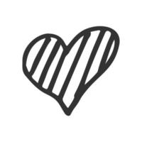 A heart in the form of a sketch. Vector illustration