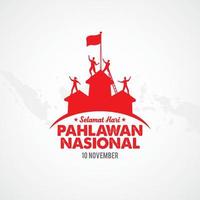 Selamat hari pahlawan nasional. Translation, Happy Indonesian National vector