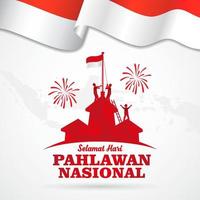 Selamat hari pahlawan nasional. Translation, Happy Indonesian National vector