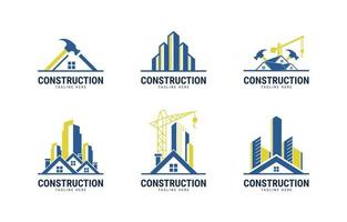 colección de logotipos de empresas de construcción vector