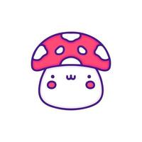 Cute kawaii mushroom chibi mascot vector cartoon style 23506852 Vector Art  at Vecteezy