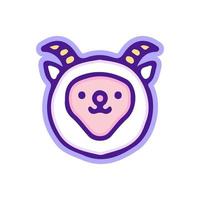 Kawaii sheep mascot cartoon illustration, with modern pop style and old style 90s cartoon drawings. Artwork for sticker, patchworks. vector