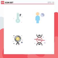 Editable Vector Line Pack of 4 Simple Flat Icons of cold investment user finance adn Editable Vector Design Elements