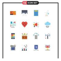 Universal Icon Symbols Group of 16 Modern Flat Colors of copyright business education scientific test Editable Pack of Creative Vector Design Elements