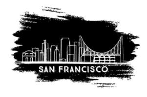 San Francisco Skyline Silhouette. Hand Drawn Sketch. vector