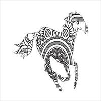 Llama and horse for coloring book,coloring page,coloring picture and other design element.Vector vector