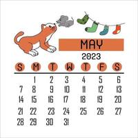 calender 2023 coloring page vector