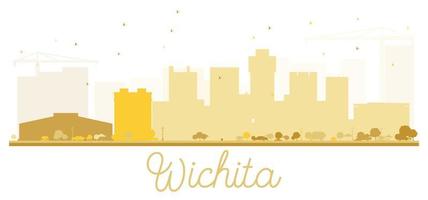silueta dorada del horizonte de la ciudad de wichita. vector