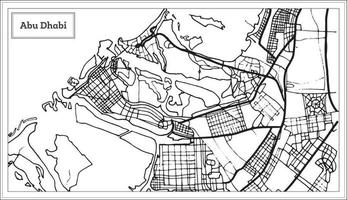 abu dhabi uae mapa en color blanco y negro. vector