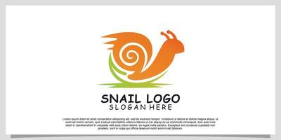 diseño de logotipo de caracol de círculo naranja inspiración concepto simple con elemento premium vector parte 3